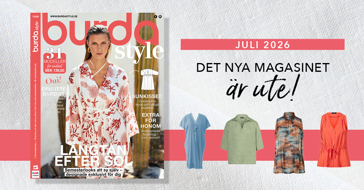 "Semesterkänsla" Nya Burda Style juli 2026