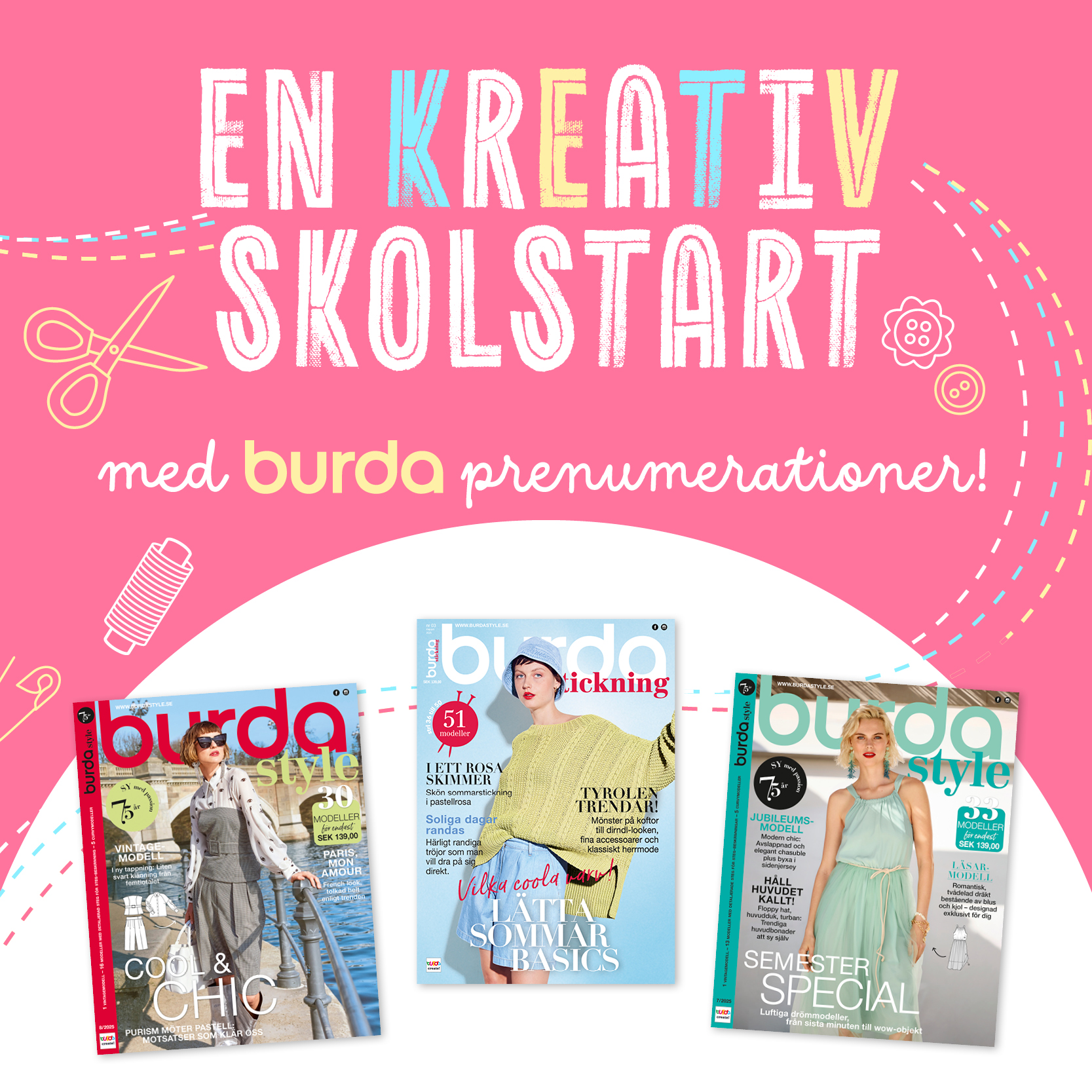 En kreativ skolstart med Burda-prenumerationer!